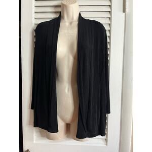 Chico's Travelers black shawl collar black cardigan 0 (S) Fall work classic